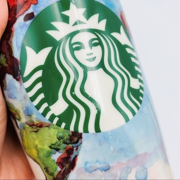 Starbucks 2015 Watercolor Barista Art Shelby Kregel  12oz Tumbler World Map - Picture 3 of 6